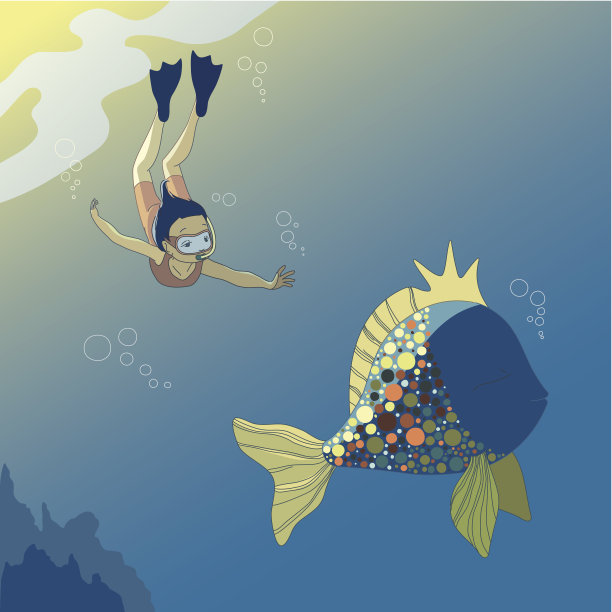 女孩和鱼图片下载