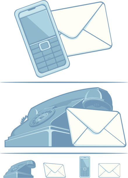 联系我们符号-电话和邮件图片下载