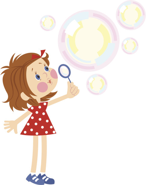 小女孩吹着泡泡图片下载