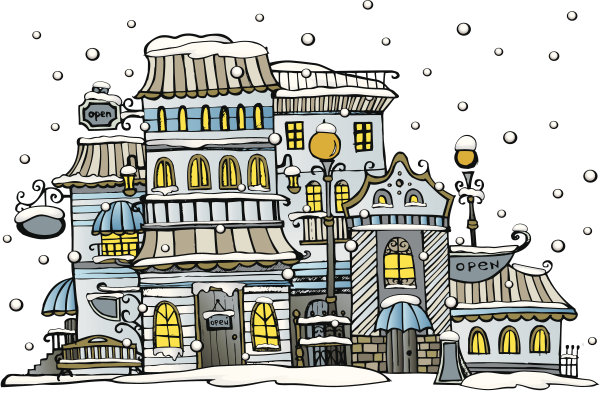 卡通冬天镇图片下载