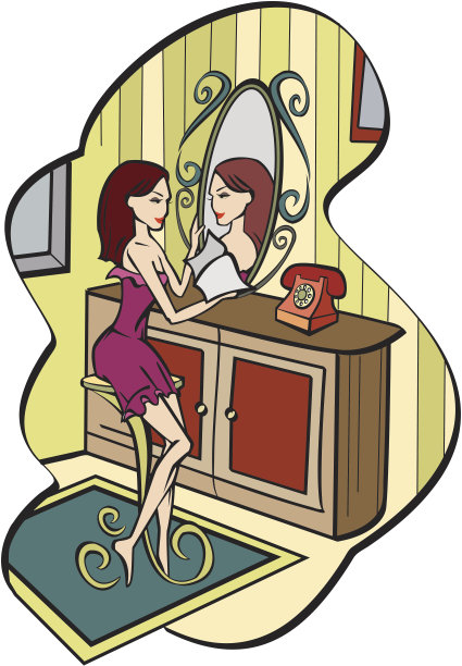 女孩在房间里图片下载