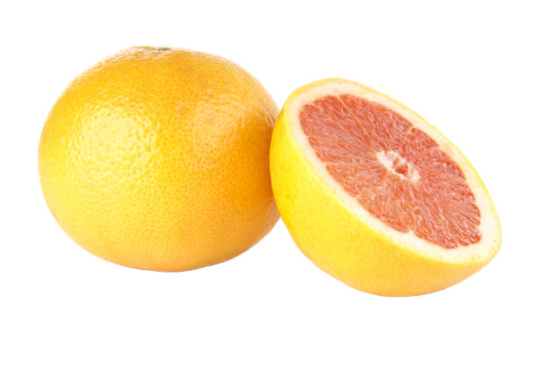 新鲜多汁的葡萄柚，孤立在白色背景上图片下载