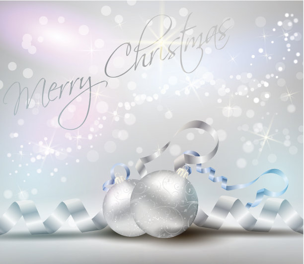 带着彩带和亮闪闪的小玩意的圣诞背景图片下载