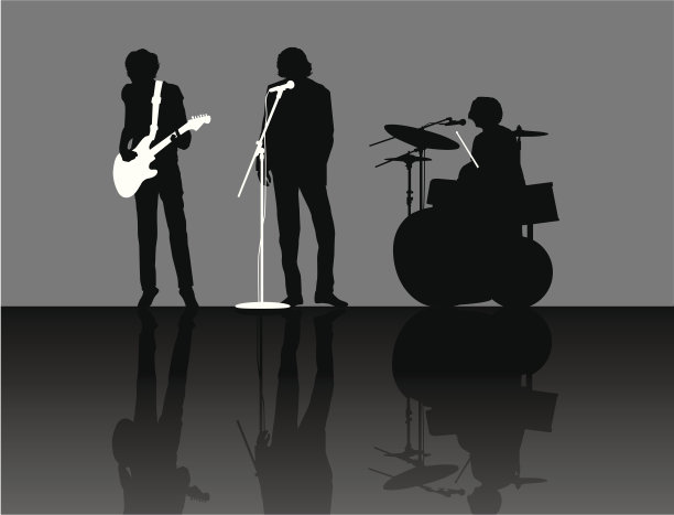 摇滚乐队的剪影图片下载