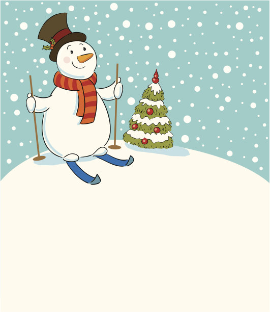 雪人在滑雪图片下载