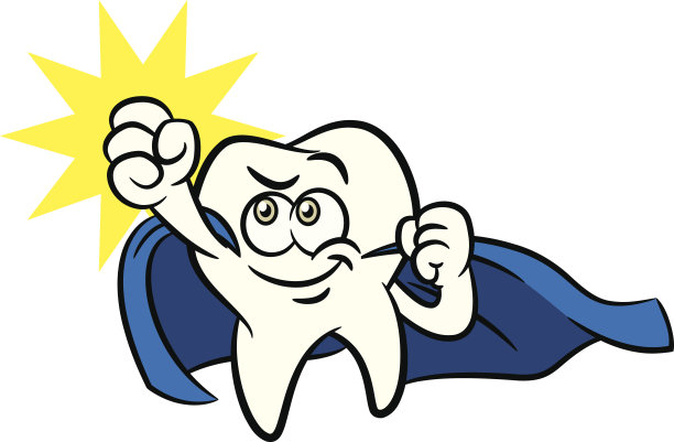 牙齿卡通吉祥物角色作为一个超级英雄图片下载