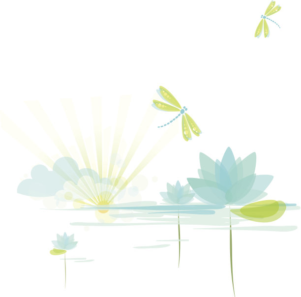 水丽丽与蜻蜓，自然背景图片下载