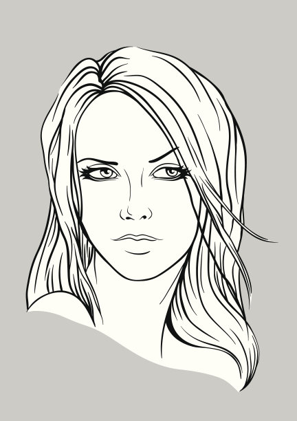 一张留着长发的年轻女子的脸图片下载