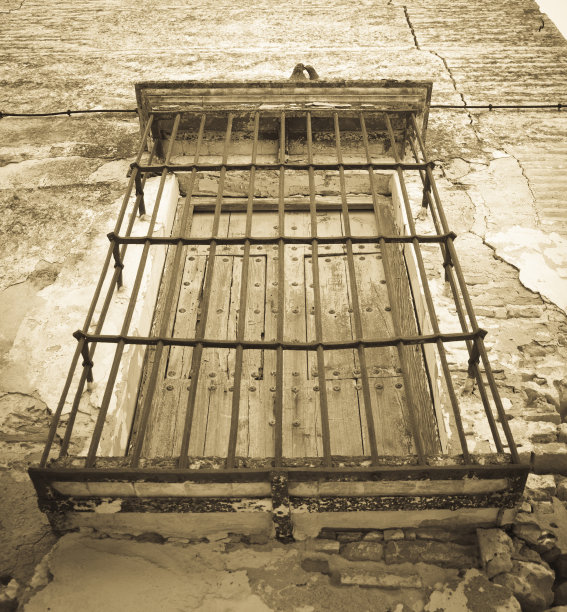 西班牙的古董窗图片下载