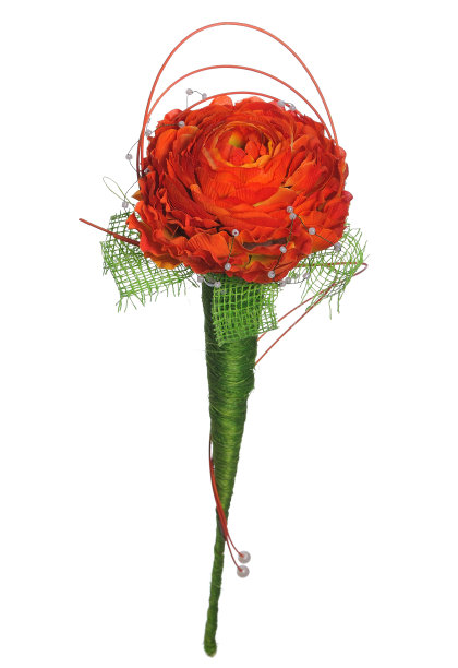 一束人造花和树叶图片下载