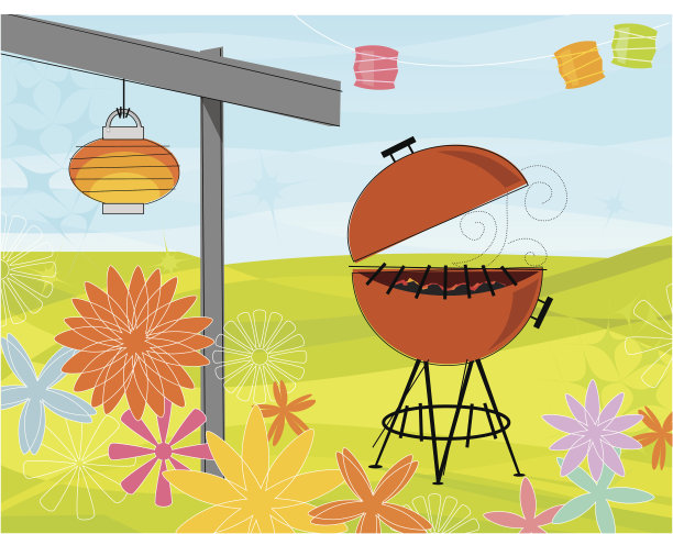 夏季烧烤聚会素材图片