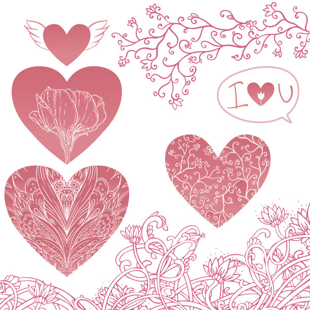 浪漫元素向量集:心图片下载