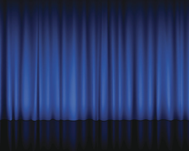 蓝色窗帘剧院图片下载