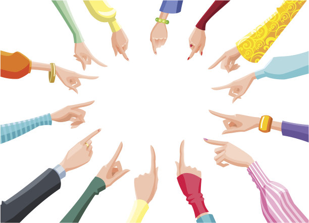 女性的手指向中心图片下载