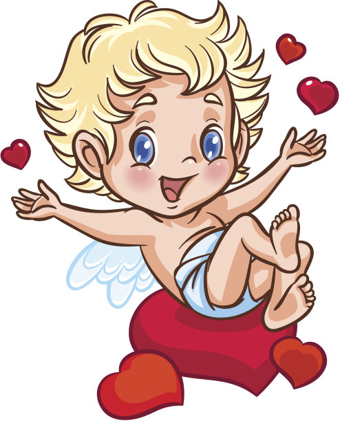 快乐天使坐在心上图片下载