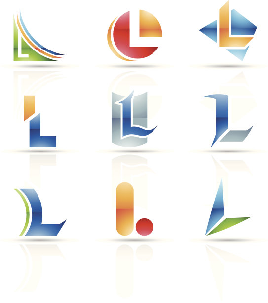 字母L的抽象图标图片下载