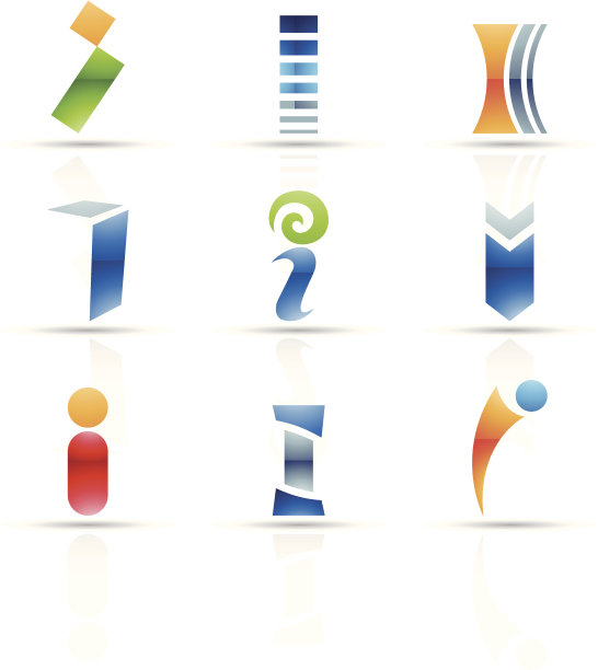 字母I的抽象图标图片下载