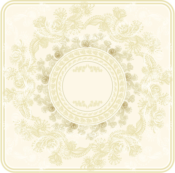 复古模板与装饰花，手工绘制。矢量插图。图片下载