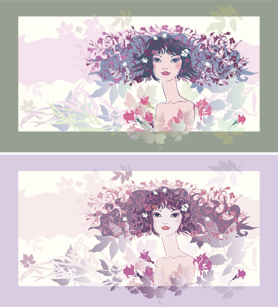 美女插画素材ID：104901502