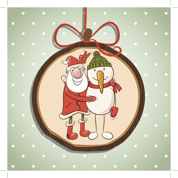 圣诞老人和雪人快乐图片下载