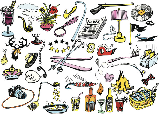 丰富多彩的节日元素图片下载