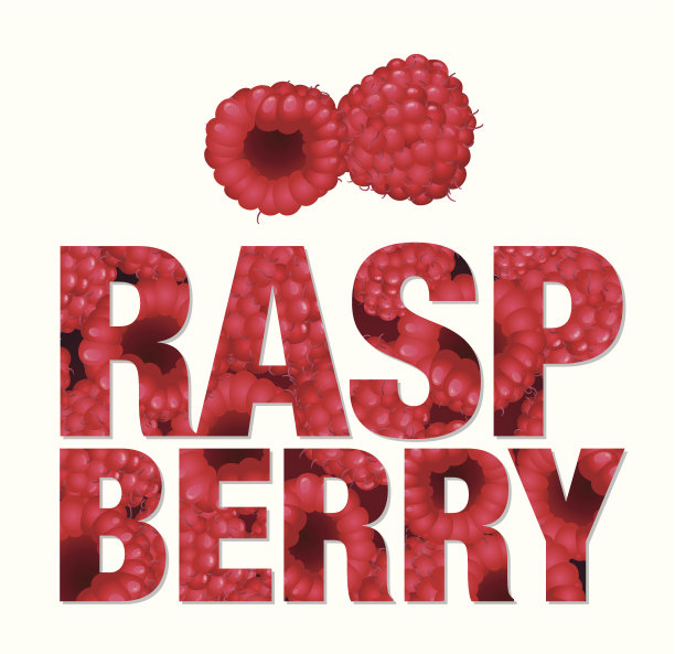 覆盆子的文字由浆果制成图片下载