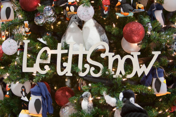 让雪花装点圣诞树图片下载