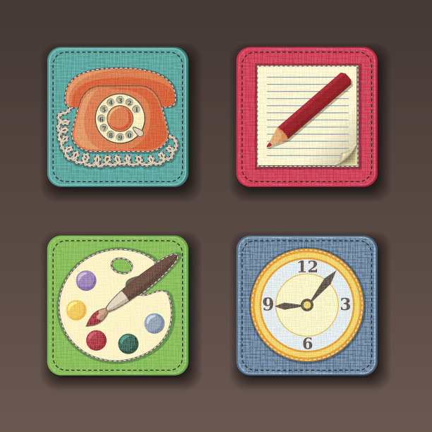 纺织风格的应用程序图标图片下载