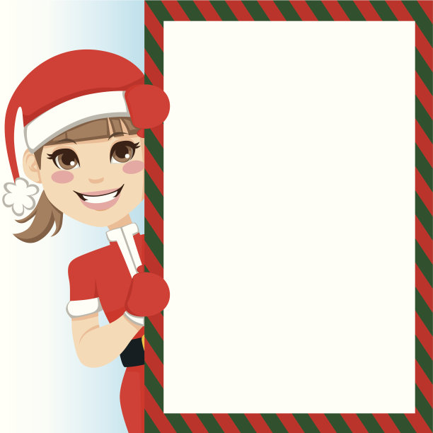 圣诞老人的女孩图片下载