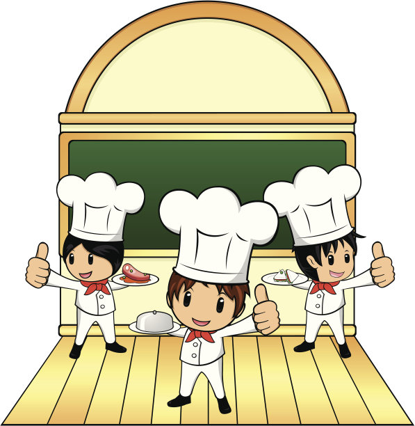 厨师在餐厅竖起大拇指图片下载