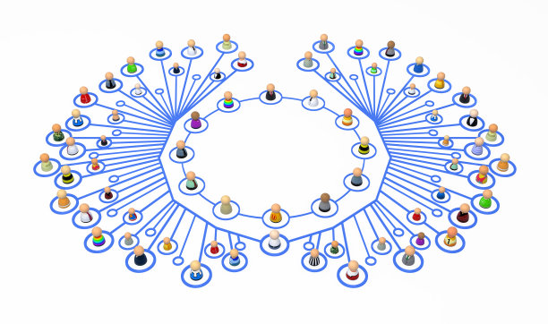 卡通人群，线翼环图片下载
