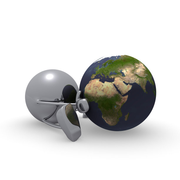 三维人物与地球图片下载