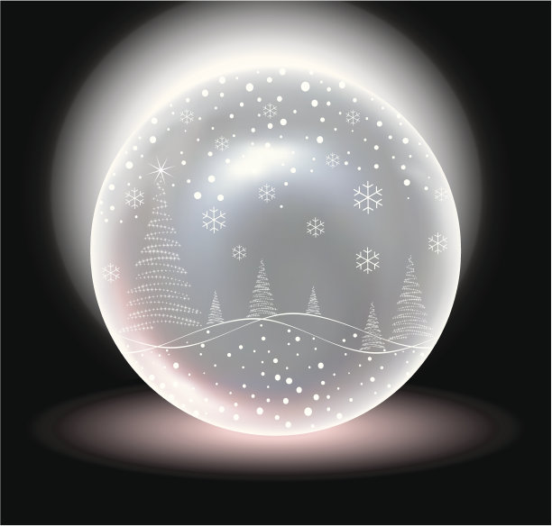 一个发光的球形圣诞球图片下载