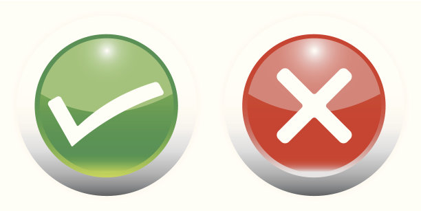 光滑的Tick & Cross标志按钮图片下载