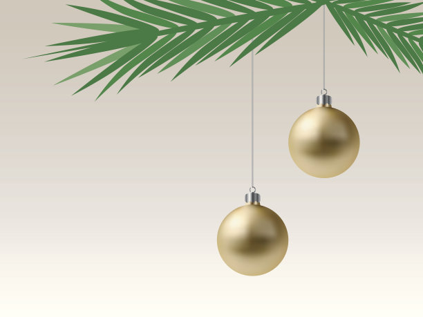 金色圣诞装饰物图片下载