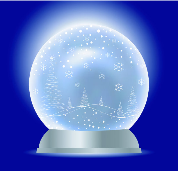 圣诞雪花玻璃球图片下载