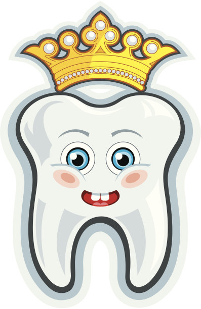 带牙冠的卡通牙齿图片下载