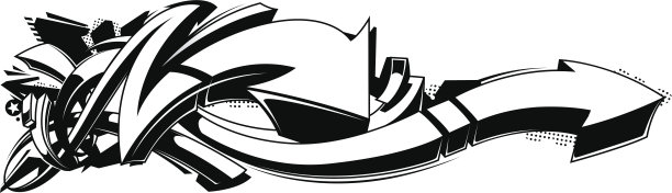 黑白涂鸦背景图片下载