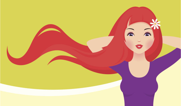 红头发女孩图片下载