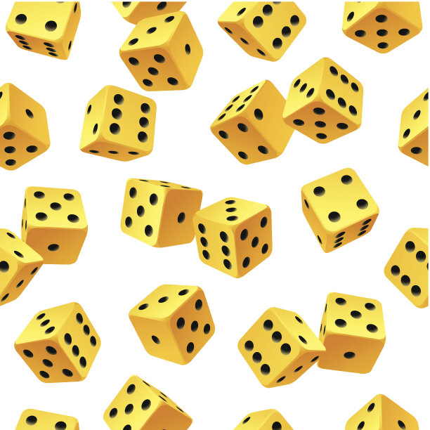 矢量黄色骰子无缝背景图片下载