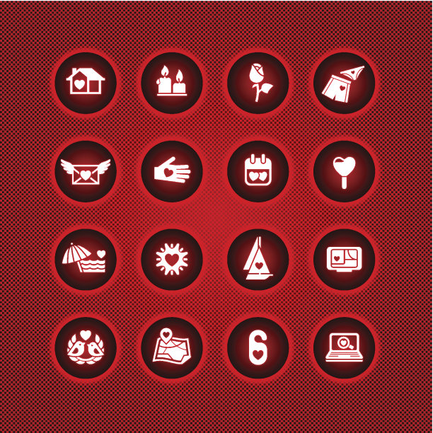 设定情人节的标志，爱情的浪漫标志图片下载