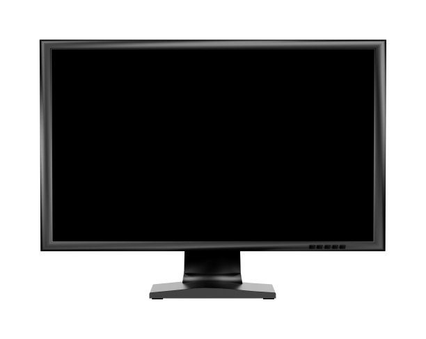 电脑液晶显示器的正面视图隔离在白色图片下载