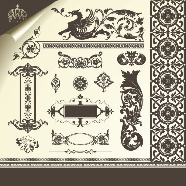 向量组华丽的页面装饰元素图片下载