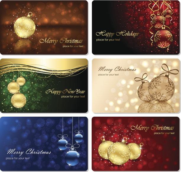 一套六张圣诞贺卡图片下载