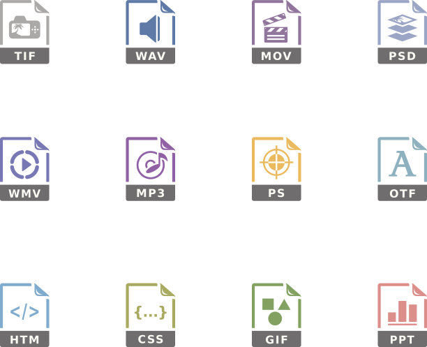 双色调图标-文件格式图片下载