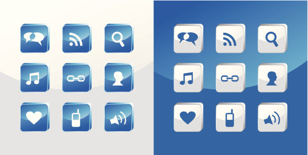 社交媒体图标玻璃图片下载