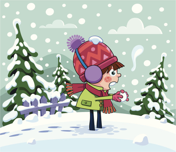 雪中的男孩图片下载
