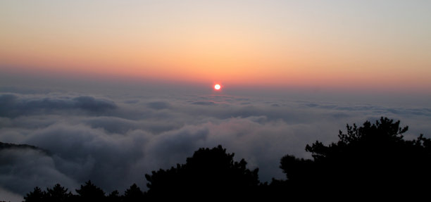 日落在黄山图片下载