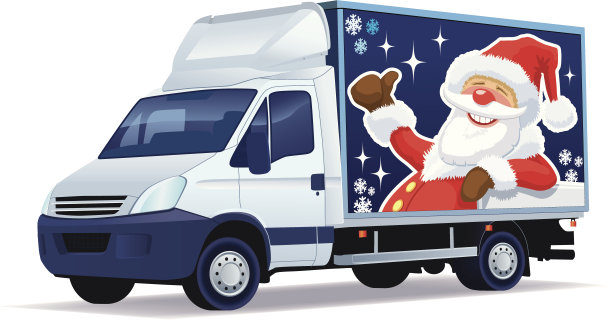 圣诞节送货卡车图片下载