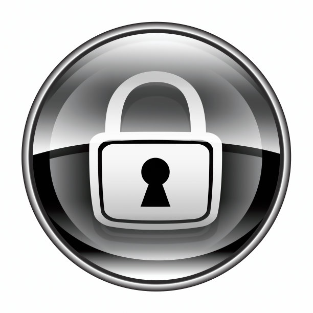 锁定图标黑色，孤立在白色背景。图片下载